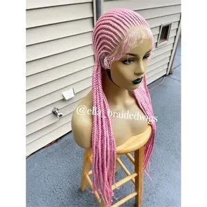 Braidedwig pink straight back heart conrow wig Heart Braid Tutorial: Stylish Pink Hair Ideas | TikTok main image 4